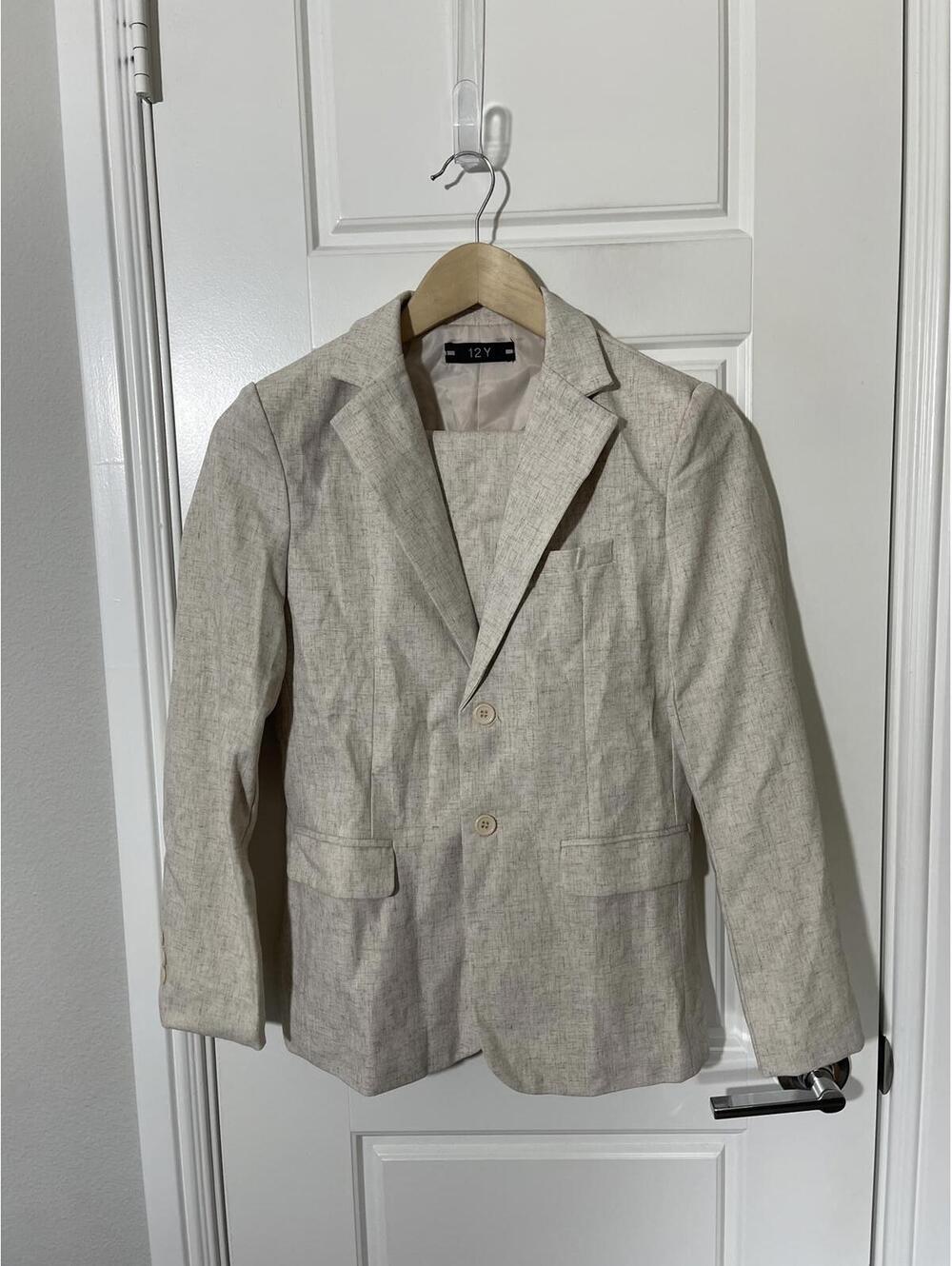 Boys Beige 2 Piece Suit Size 12 – Wedding Formal K109